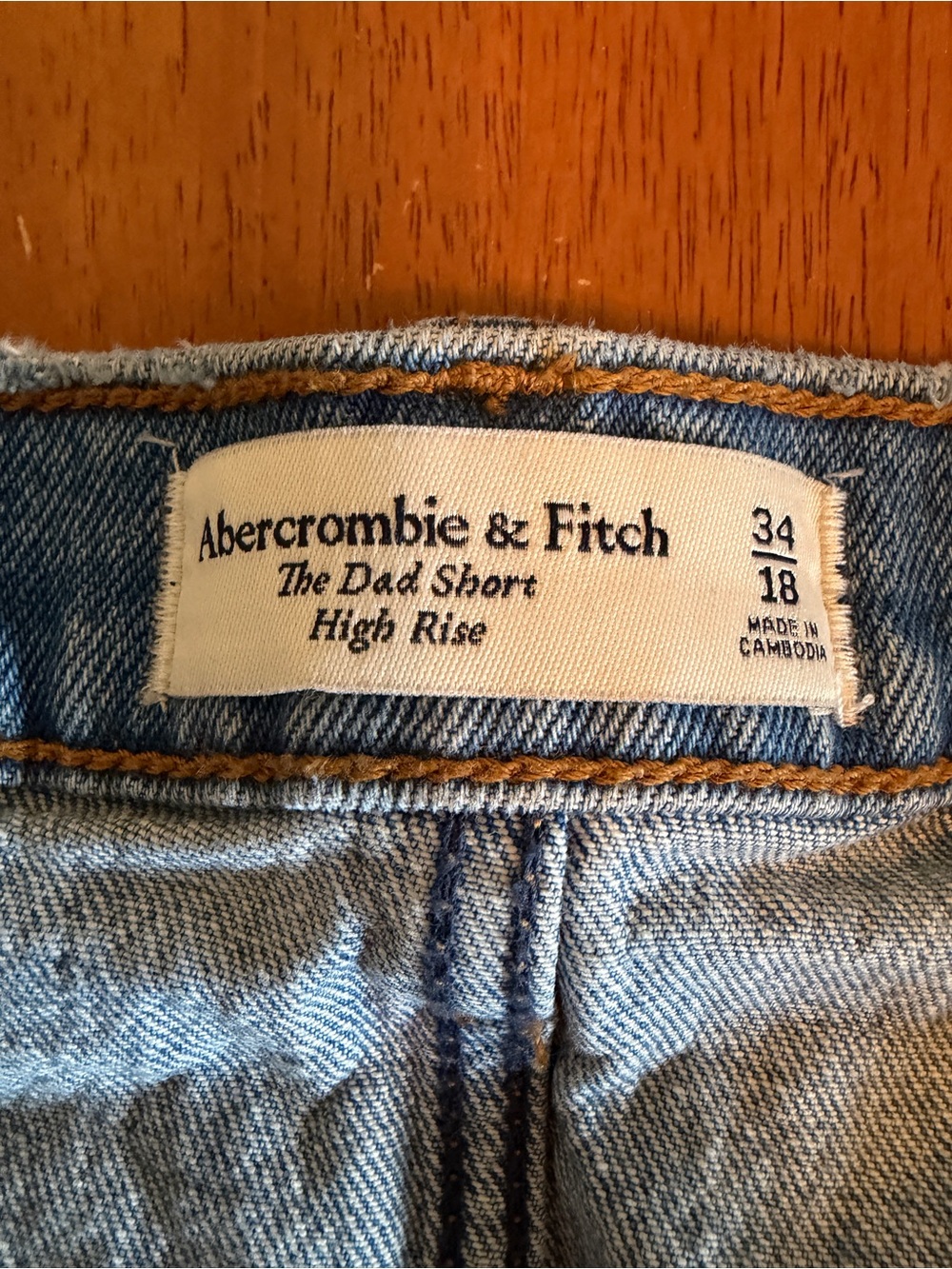 Abercrombie & Fitch Light Blue High-Rise Dad Jean Shorts
